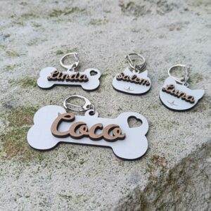 adorno collar madera animal