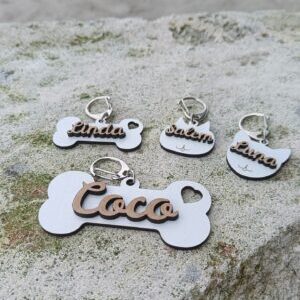 adorno collar madera animal