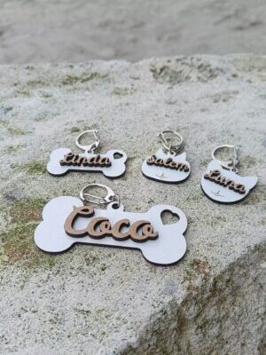 Home adorno collar madera animal