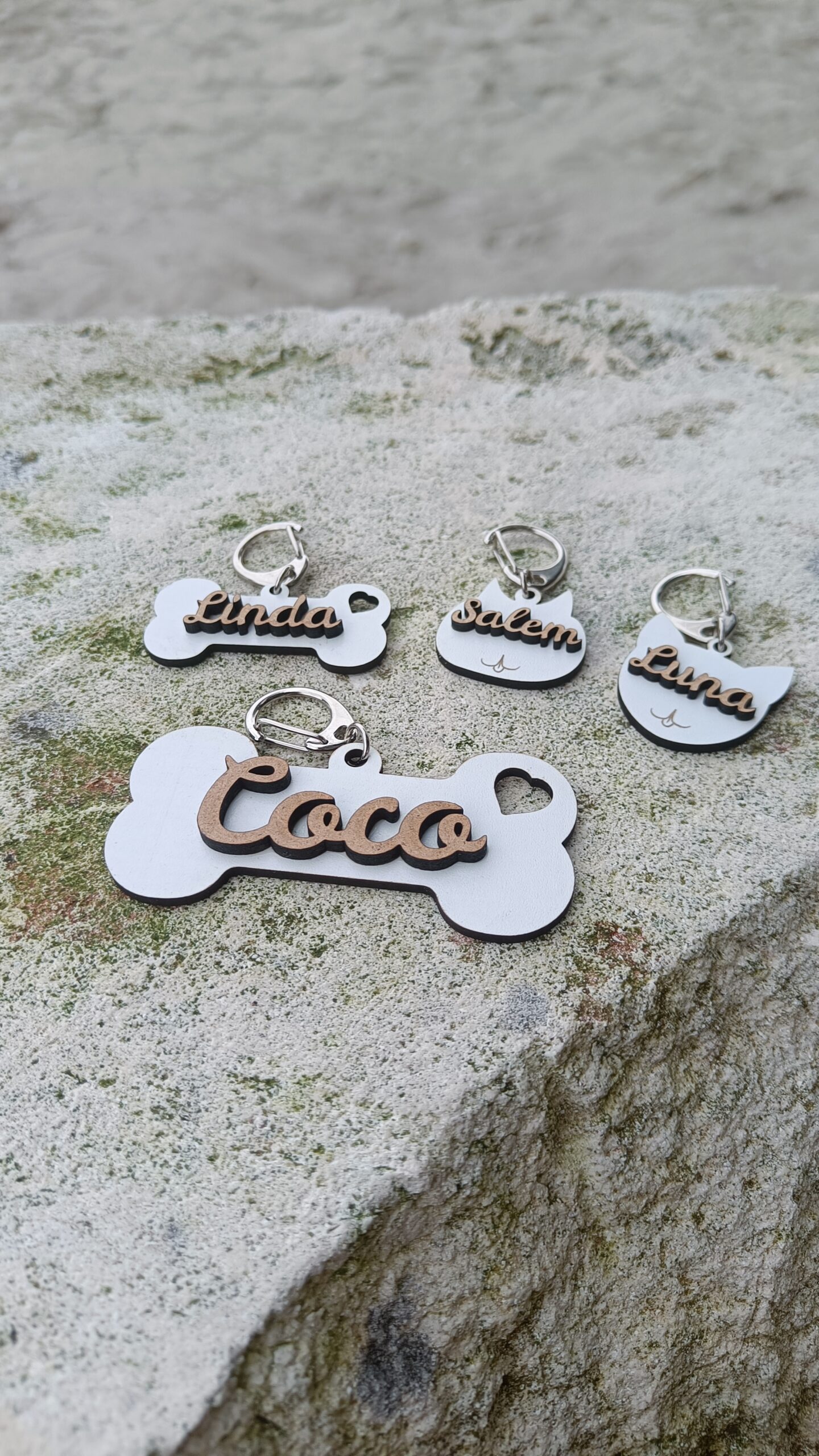 adorno de collar de madera personalizable adorno collar madera animal