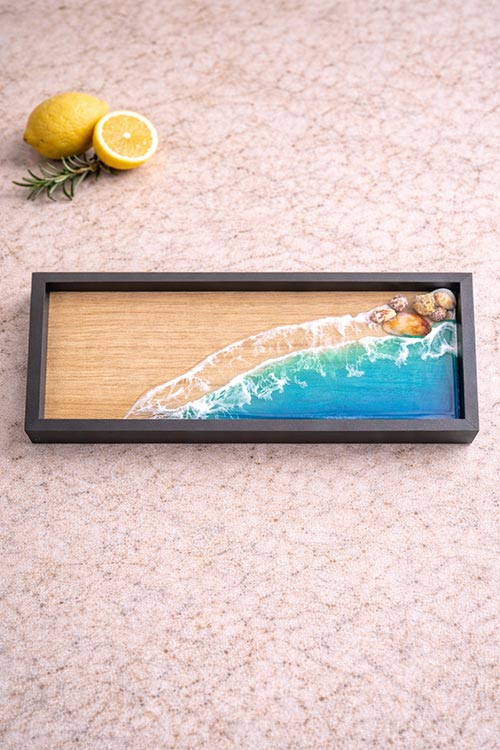 Bandeja con marina decorativa Bandeja con marina decorativa